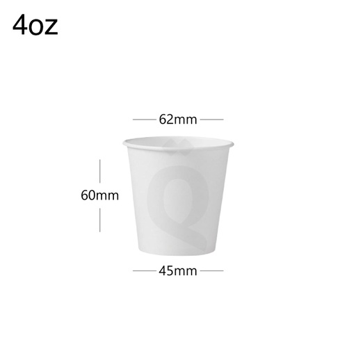[001001] 4oz Single Wall White Paper Cup 1000/ctn