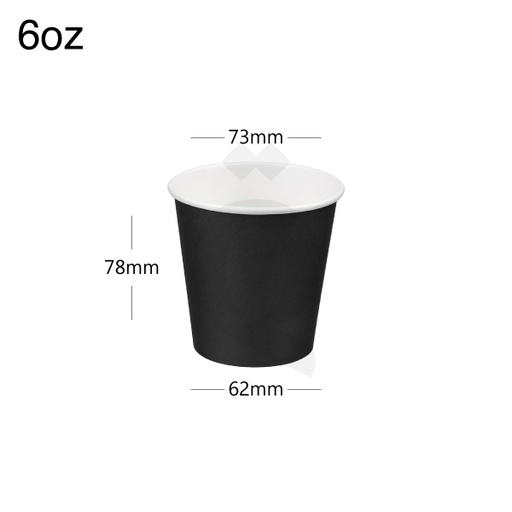 [001010] 6oz Single Wall Black - White Paper Cup 1000/ctn