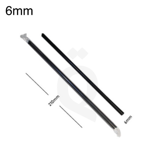 [002036] 6*210mm Black Spike Straw Film Wrap 4000/Ctn