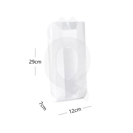 [003004] Satchel White Paper Window Bag 12×7×29 cm 1000/ctn