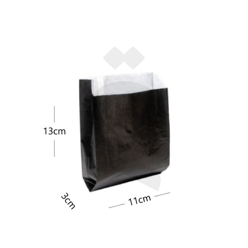 [003009] Satchel Black - White Paper Bag 11x3x13cm 1000/ctn