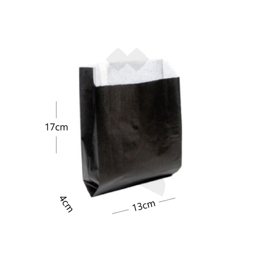 [003012] Black - Satchel White Paper Bag 13×4×17 cm 1000/ctn