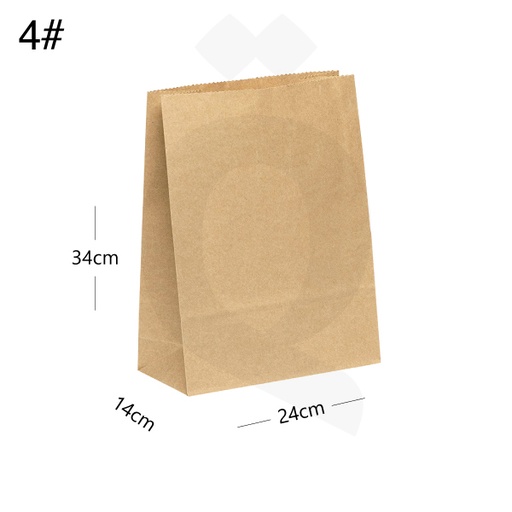[003016] #4 Kraft Paper No Handle Bag Size 24x14x34cm 200/ctn