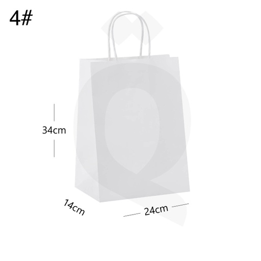[003021] #4 White Paper Twisted Handle Bag Size 24x14x34cm 200/ctn