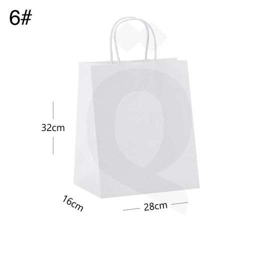 [003024] #6 White Paper Twisted Handle Bag Size 28x16x32cm 200/ctn
