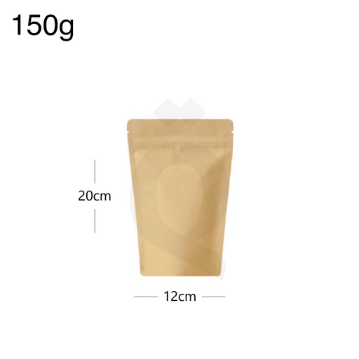 [003031] 150g Kraft Stand Up Ziplock Bag 400/ctn