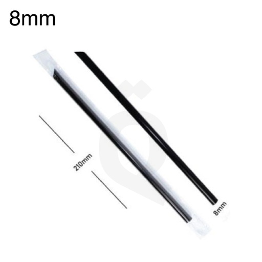 [002089] 8*210mm Black Spike Straw Film Wrap 3000/Ctn 