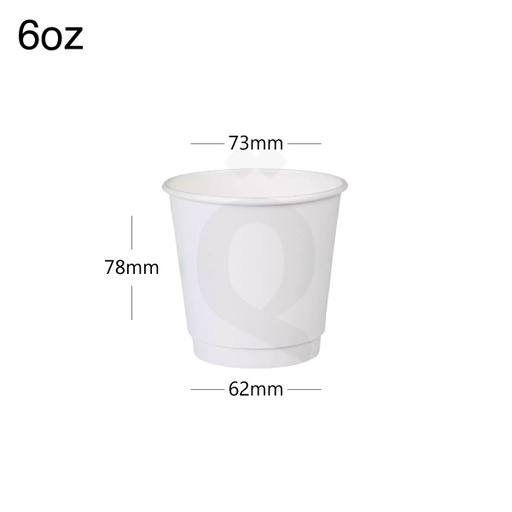 [001015] 6oz Double Wall White Paper Cup 500/ctn