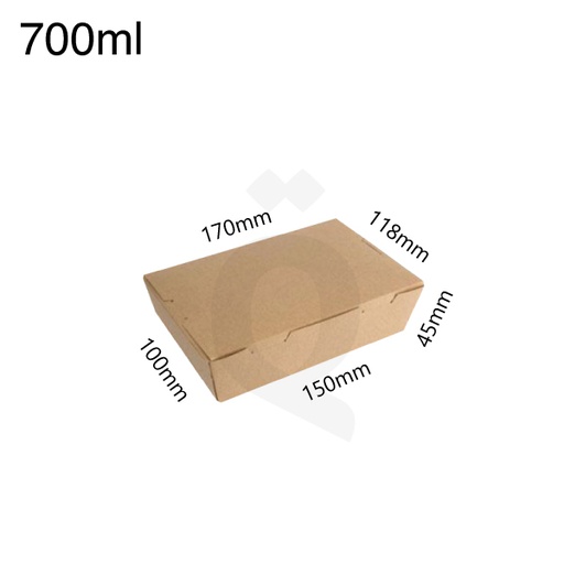 [004004] 700ml A Kraft Paper Lunch Box 200/ctn