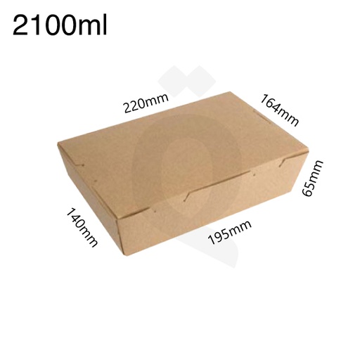 [004011] 2100ml Kraft Paper Lunch Box 200/ctn