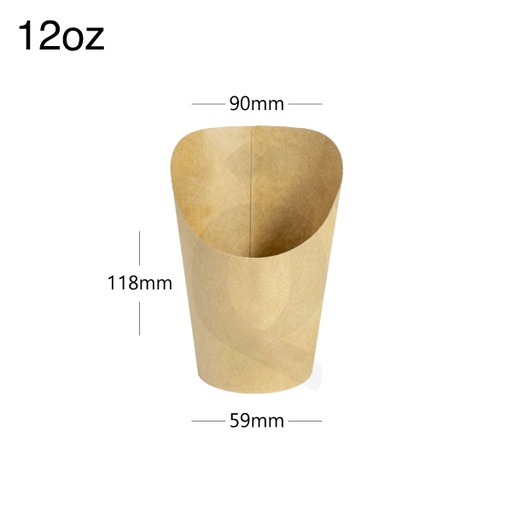 [004026] 12oz Kraft Paper Fries Cup 500/ctn