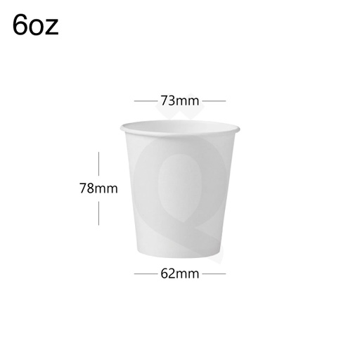 [001002] 6oz Single Wall White Paper Cup 1000/ctn