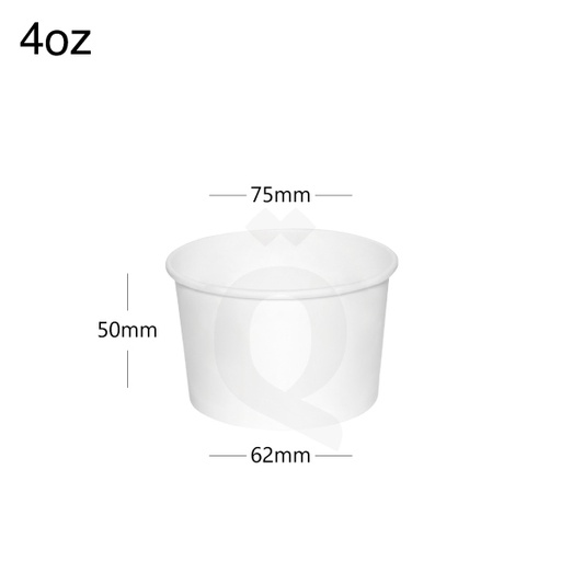 [005001] 4oz White Paper Ice Cream Cup 1000/ctn