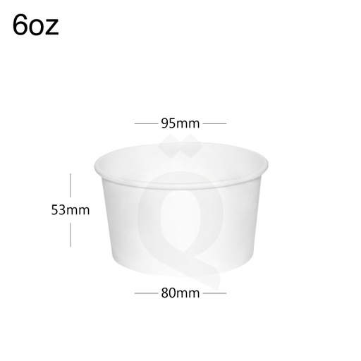 [005002] 6oz White Paper Ice Cream Cup 1000/ctn