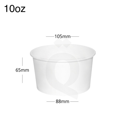 [005003] 10oz White Paper Ice Cream Cup 1000/ctn