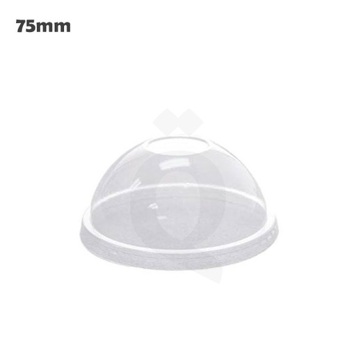 [005010] 75mm PET Plastic No Hole Dome Lid 1000/ctn