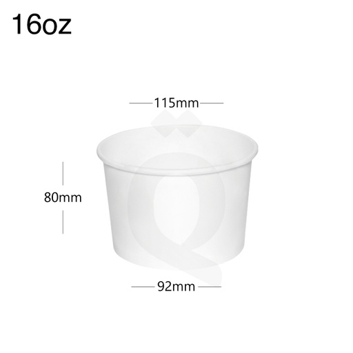[005015] 16oz White Paper Soup Cup 500/ctn