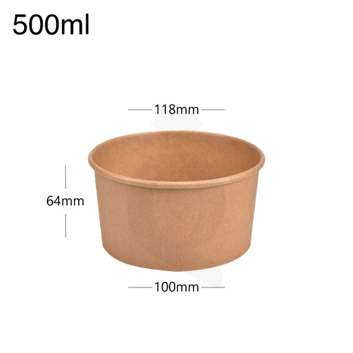 [005024] 500ml Kraft Paper Soup Cup 500/ctn