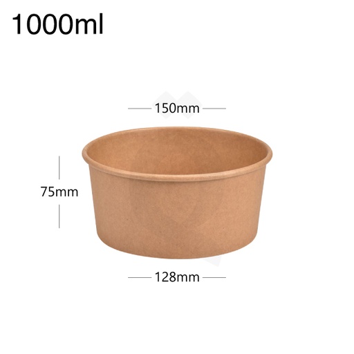 [005031] 1000ml Kraft Paper Salad Bowl 300/ctn