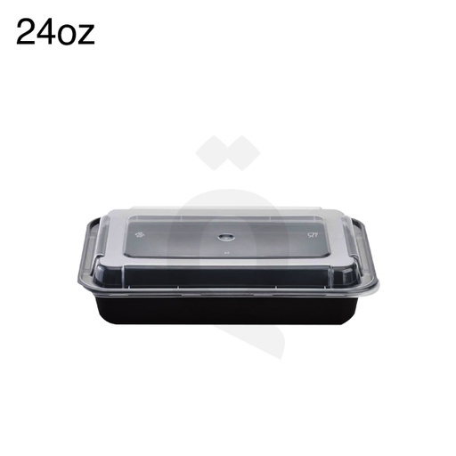 [006001] 24oz PP Plastic Box With PP Lid Clear 150/ctn
