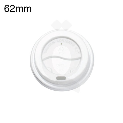 [001030] 62mm PS Plastic White No Cap Lid 1000/ctn