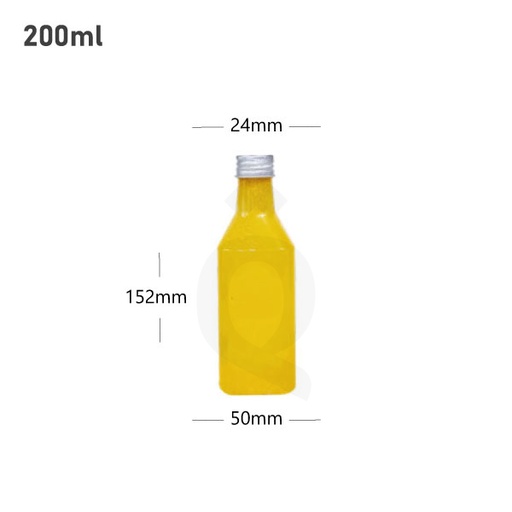 [007036] 200ml PET Plastic Bottle with Alu Cap 300/ctn