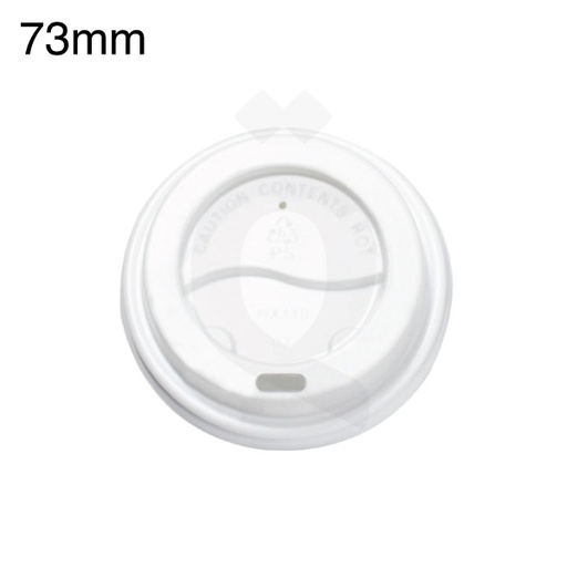 [001034] 73mm PS Plastic White No Cap Lid 1000/ctn