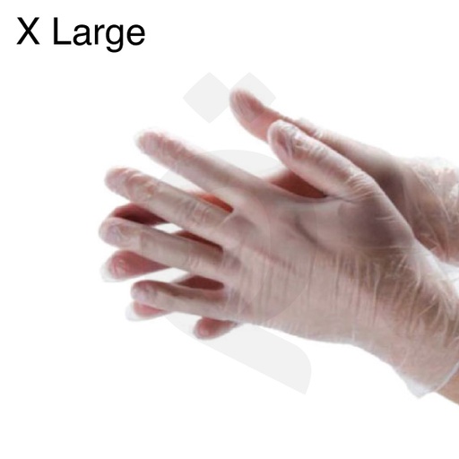 [008005] X Large Clear Vinyl Gloves 1000/ctn