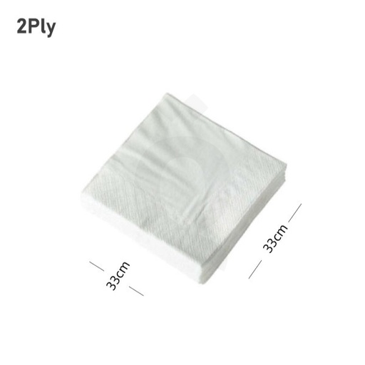 [009004] منديل ابيض طبقتين 33*33 سم 2000 حبه بالكرتون
