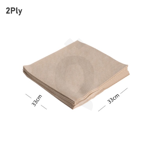 [009007] منديل 33×33 سم ورق بني طبقتين 2000 حبة