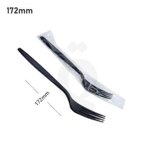 [009016] Premium Black PS Plastic Fork Film Wrap 1000/ctn