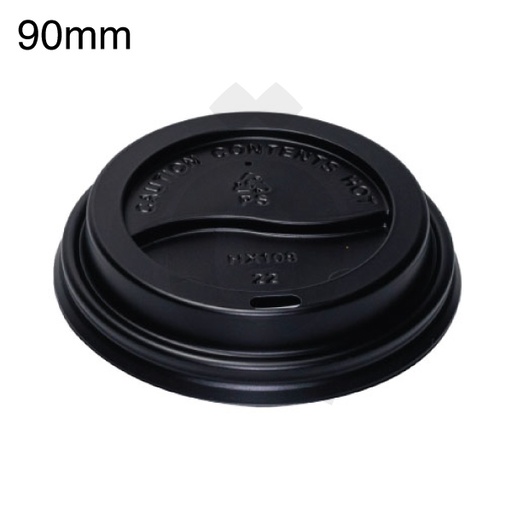 [001044] 90mm PS Plastic Black Lid No Cap 1000/ctn