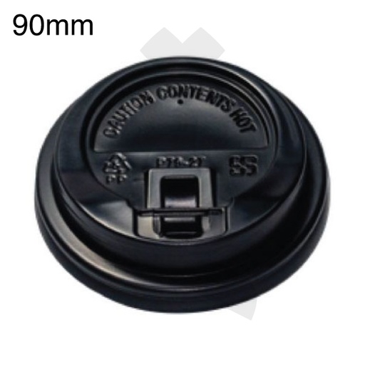 [001046] 90mm PS Plastic Black Matt With Cap Lid 1000/ctn