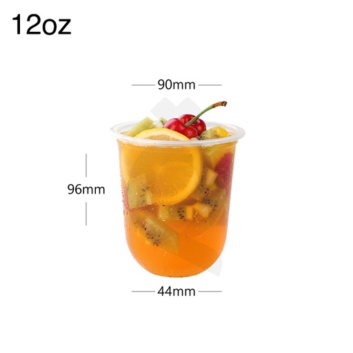 [002002] 12oz PET Plastic U Shape Cup 1000/ctn
