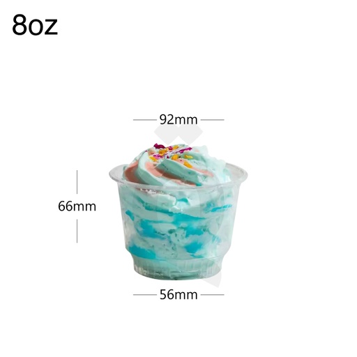 [002007] 8oz PET Plastic Ice Cream Cup 1000/ctn