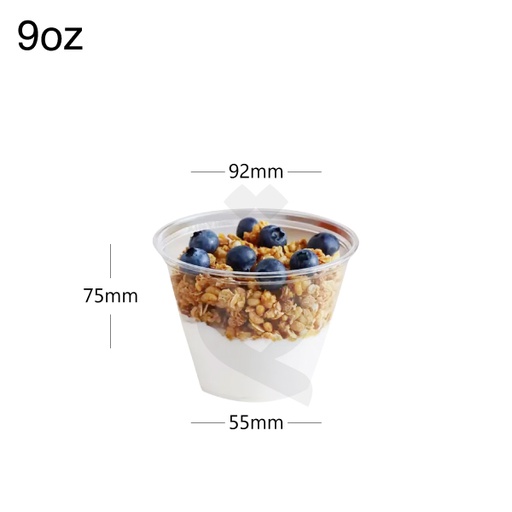 [002008] 9oz Clear PET Plastic Ice Cream Cup 1000/ctn