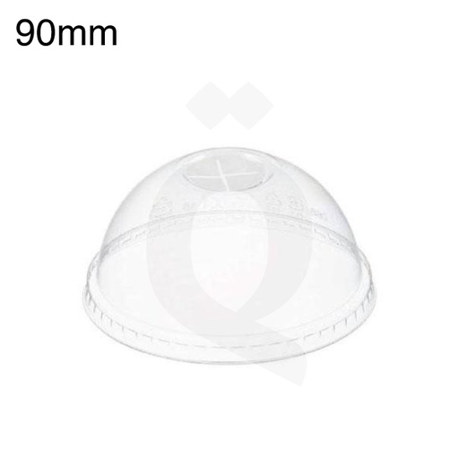 [002016] 90mm PET Plastic Dome Lid X Hole 1000/ctn