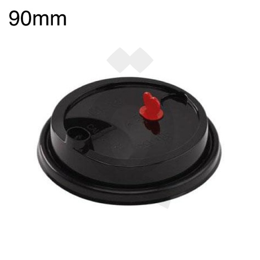 [002029] 90mm PP Plastic Black Lid With Red Heart 1000/ctn