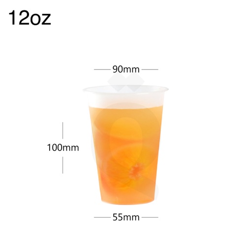 [002060] 12oz PP Plastic Injection Cold Frosted Cup 90m 500/ctn